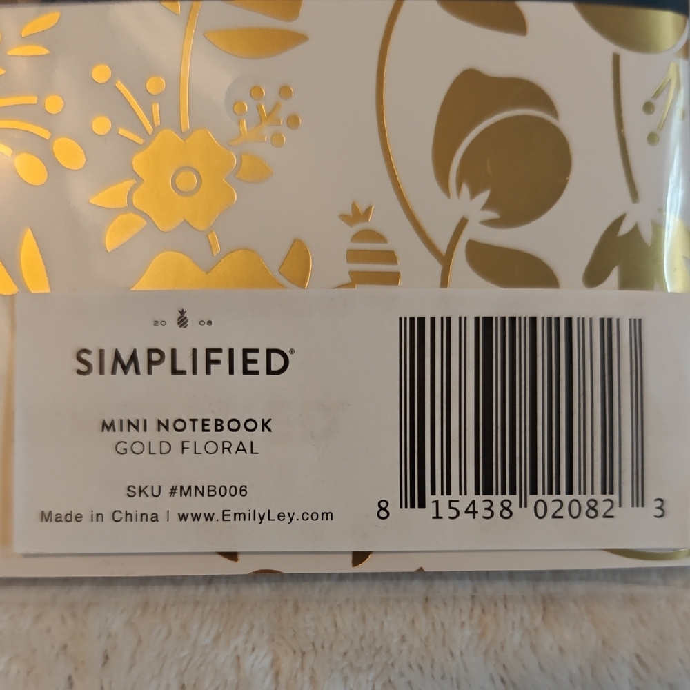 Gold Floral Mini Notebook - Picture 2 of 3